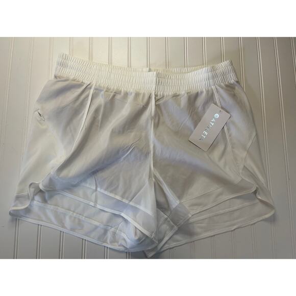 NWT Athleta Mesh Racer Run Short 4" Inseam White Size Womens 1X 1XL - Picture 1 of 5